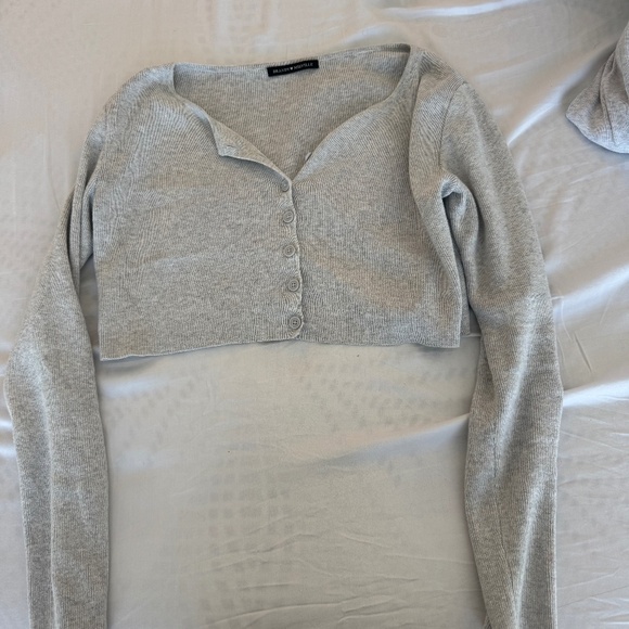 Brandy Melville Tops - brandy melville grey button up long sleeve